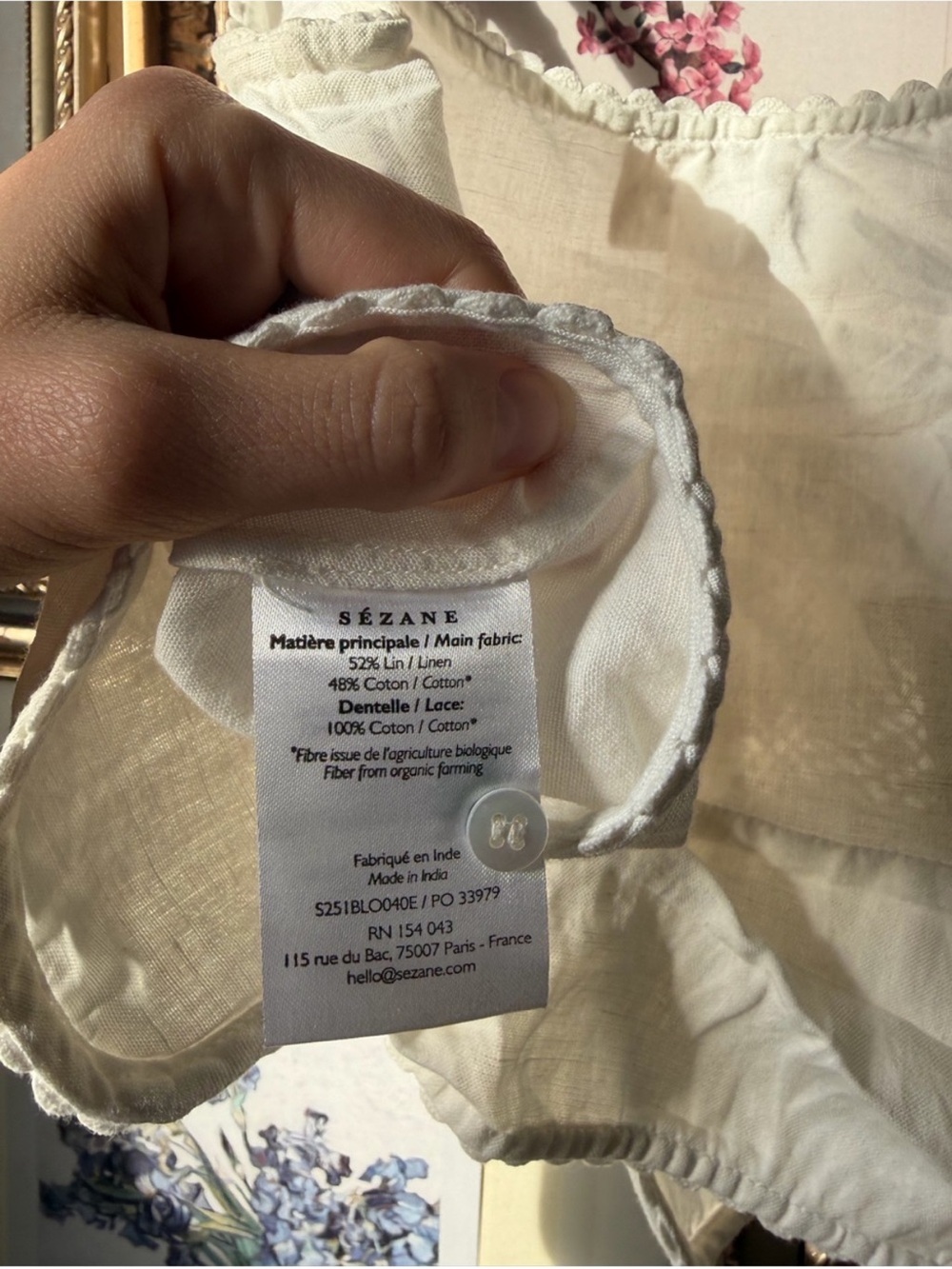 Sezane Lupe Blouse in Ivory 36/4 - Picture 8 of 8